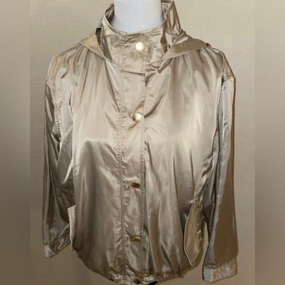 New Michael Kors Khaki Satin Lightweight Bomber Jacket Size Large✨Beautiful!! - Picture 2 of 11